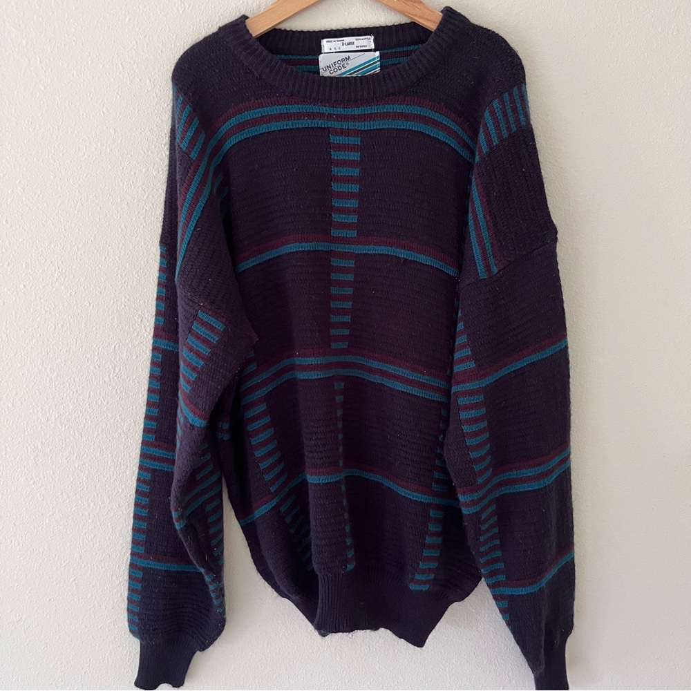 Uniform Code Mens Sweater Size XL Coogi Style Grandpacore 90s Vintage